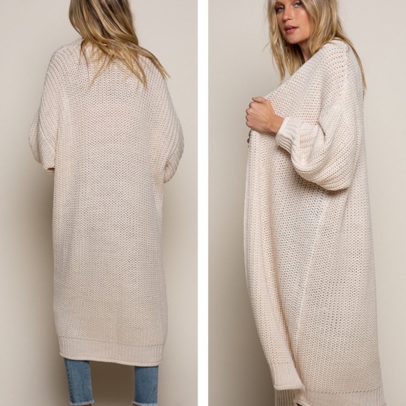 MAXI CARDIGAN ~ Powder beige - Picture 15 of 16